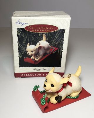 Vintage Hallmark Puppy Love 1993 Golden Retriever 3rd Series Keepsake Ornament