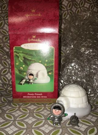 2000 Hallmark Frosty Friends Pewter & Porcelain Christmas 21st Keepsake Ornament