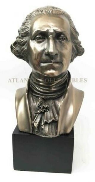 First President Of Usa George Washington Bust 9 " H Figurine Historical Sculpture