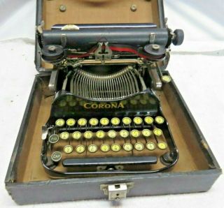 Rare Antique 1917 Corona 3 Folding Typewriter.