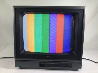 Vintage Jvc Crt Color Retro Gaming Tv Monitor -