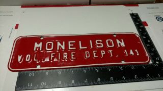 Monelison Vol.  Fire Dept.  141 Amherst Virginia,  (2 Plate)