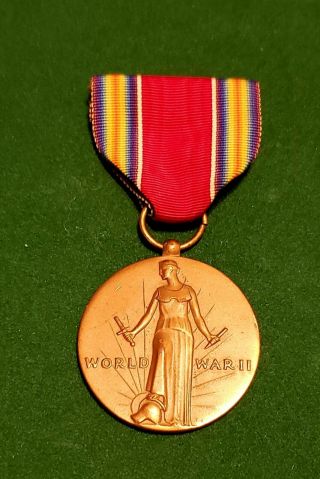 Ww2 Victory Medal - Full Size Made In Usa - Wwii - Wwiivm Bronze