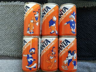 Fanta Disney Set Of 6 Cans Zealand Empty Cans.  Coca Cola Coke