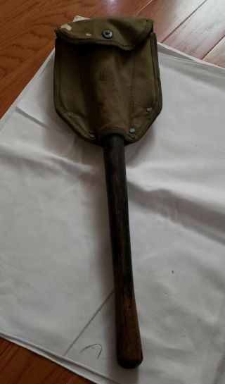 Wwii Usmc Issue Ames Entrenching Tool With 1945 Canvas Cover