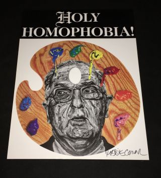 Holy Homophobia (1992) Robbie Conal Signed Jesse Helms Protest Poster,
