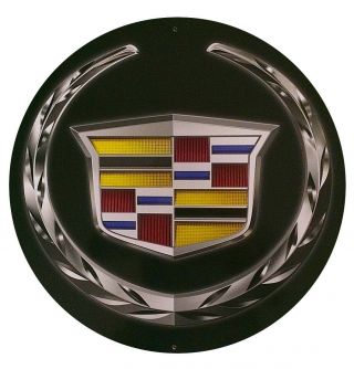 Cadillac Emblem Sign - 24 " Diameter Shield Metal Sign