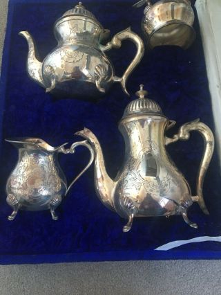 Antique Silver Plated Tea Pots,  Milk And Sugar Pot