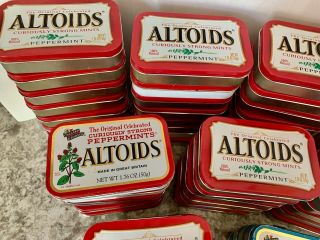 60 ALTOIDS Tins - All EMPTY - Mostly Peppermint Flavor - Craft Storage Fishing 3