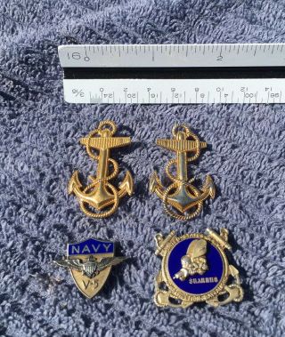 Vintage Wwii Sterling Silver U.  S.  Navy Pins -