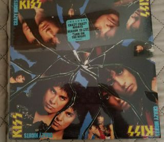 Kiss - Crazy Nights - 1987 Vinyl Lp With Hype Sticker Usa