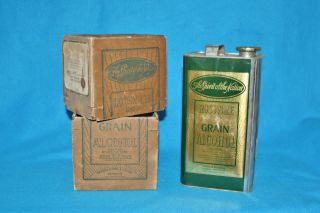 Vintage Rossville U.  S.  P.  Grain Alcohol Box/tin - 1 Wine Gallon - 1934