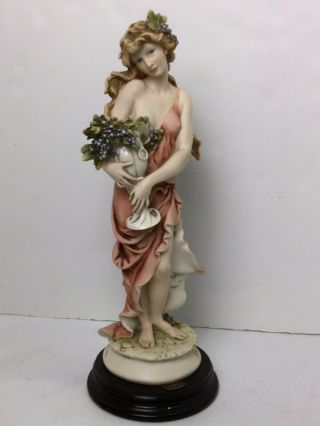 Guiseppe Armani Autumn - Lady W/amphora 0183c Collectible Figurine Wood Base Flaw