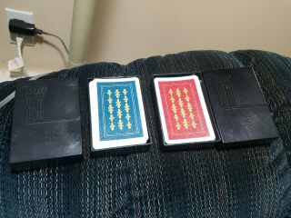 Vintage Kem Plastic Playing Cards,  2 Decks W/ Case,  “florence” Design