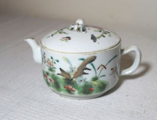 Antique 18th Century Chinese Famille Verte Kangxi Mark Porcelain Lidded Teapot