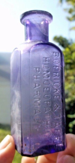 Purple Boericke & Tafel Homeopathic Pharmacy Bottle 1870 