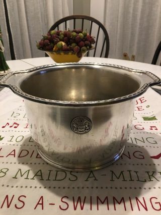 Del Monico York Restaurant Silver Soldered Ice Bucket Wine Cooler Bowl