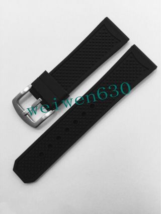 23mm Silicone Rubber Watch Band Strap For Caliber De Cartier Buckle Clasp