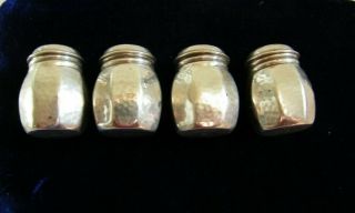 Vintage Sterling Silver Small Individual Salt & Pepper Shakers 2 Pairs