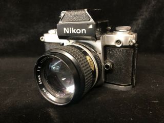 Nikon F2 Camera Body 35mm Vintage With 85mm Lens
