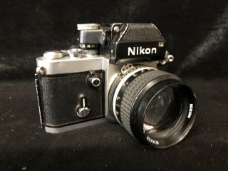 Nikon F2 camera body 35mm Vintage With 85mm Lens 2