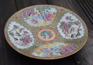 A Very Large Antique Chinese Canton Rose Medallion Charger 29 Cm 11,  4 Inch