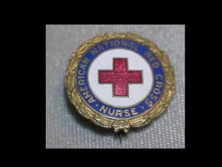 American National Red Cross Nurse 1930s Pin With Name & Number On Back