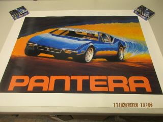 1971 1972 Detomaso Pantera Large 22 " X 30 " Poster