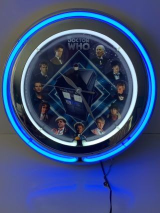 Doctor Who Double Neon Clock By Rabbit Tanaka Bbc Pull