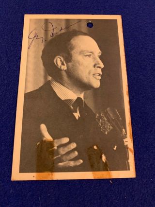 1968 Liberal Party Of Canada Leader Pierre Trudeau Autographed Election Postcard