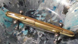 Vintage Pelikan 520nn Double’ L Rolled Gold Fountain Pen Ca.  1955,  14c 585 M Nib