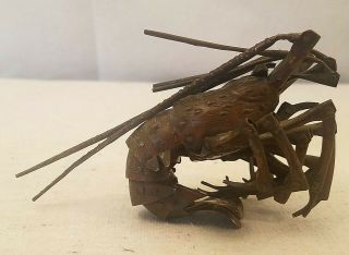 Japanese Meiji/taisho Era Articulated Jizai Okimono Copper Crayfish Hiroyoshi