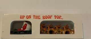 Dept 56 “up On The Roof Top” 51390 Santa And 8 Reindeer