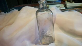 Vintage National Casket Company Glass Bottle For Embalming Fluid 6 3/4 " Tall