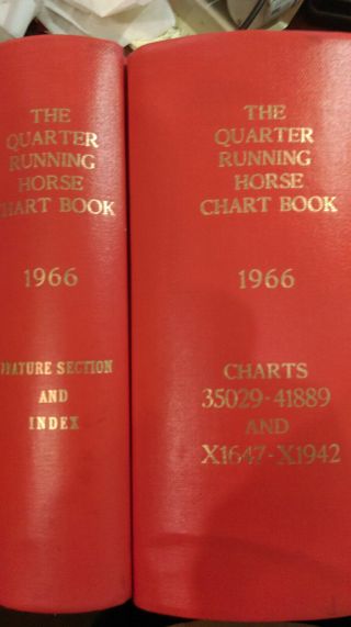 For Susan The Quarter Running Horse Chart Book 1966 & 1967 (4 Books)