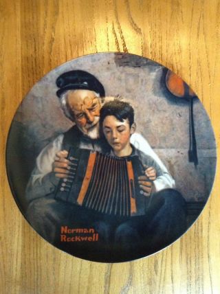 Norman Rockwell Music Maker Accordian Limited Fine China Collectible Plate 1981
