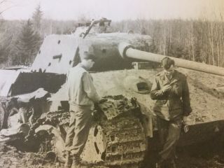 WWII GIs Photo Of A Knocked Out German Tank 2