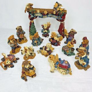 Boyds Bears Nativity 17 Pc School Holiday Pageant Box 14 Pc Are 1st Edition