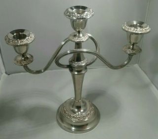 Large Vintage Silver Plated Candlestick / Candleabra Lanthe Of England 3 Candles