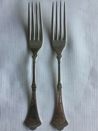 2 Piece Antique Crown Forks (silverplate,  1885) By International Silver