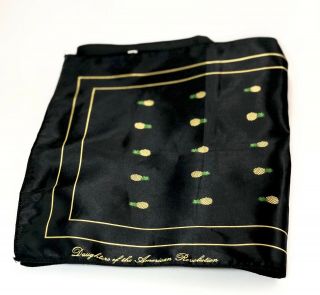 DAR,  Daughters of the American Revolution Pineapple Scarf Black and Gold Mod - 2