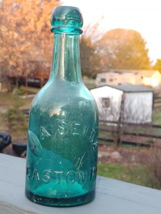J.  A.  Seitz Easton,  Pa Squat Soda/beer Bottle With An Odd Top