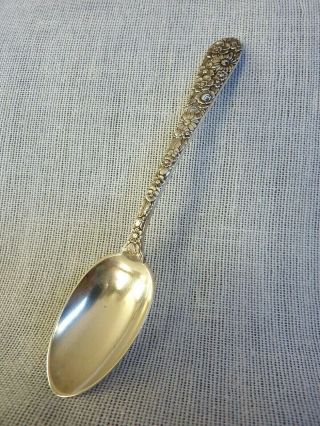 Rare Antique Fancy Sterling Silver Demitasse Spoon By Alvin (bridal Bouquet) Nr