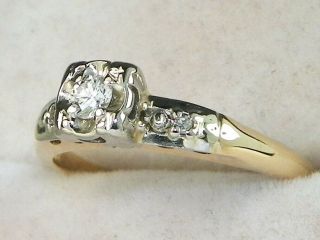 14k Yellow Gold Diamond -.  10 Tcw Engagement Band Fine Ring - Size 5.  5
