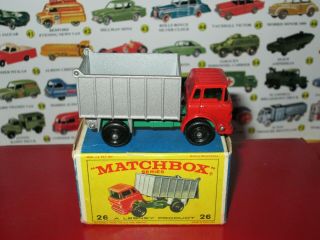 Matchbox Lesney 26 Gmc Tipper Truck Shiny Paint Minty W/original Box