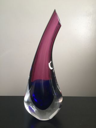 Fine Vtg Murano Italian Art Glass Abstract Modern Mcm Colorful Vase Sculpture