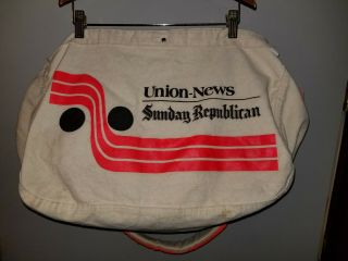 ●springfield Union News Sunday Republican Newspaper Carrier Bag Indians Mass Ma