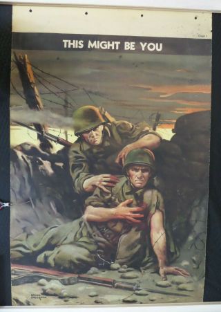Vintage 2 Sided War / Art Poster Huge 29x44 This Could Be You By Lymen Anderson