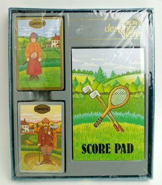 Congress Designer Series Bridge Playing Cards 2 Deck & Score Pad Tennis/golf