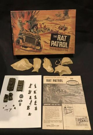 Vintage Aurora " The Rat Patrol " Plastic Model Kit 340 Assembled Incomplete